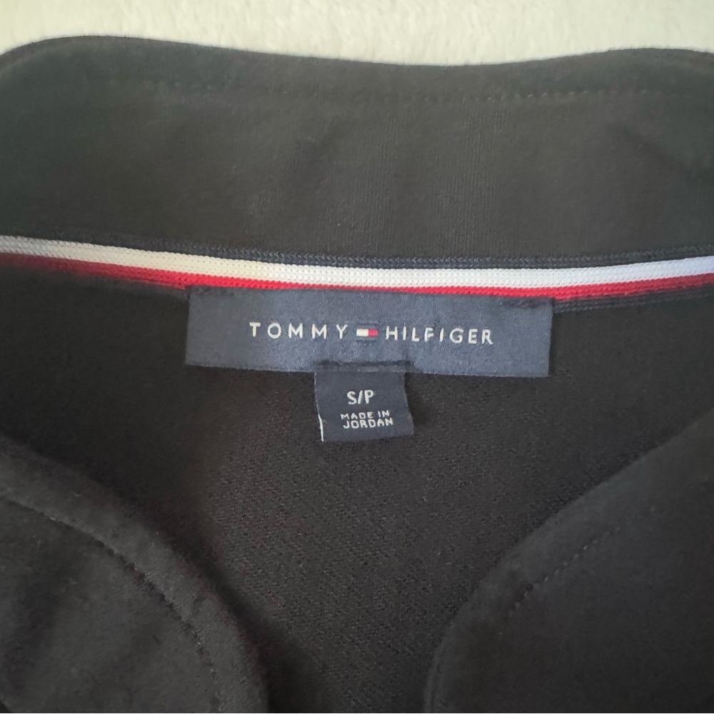 NWOT Tommy Hilfiger Preppy Black Cotton Cardigan Sweater, Military Style Jacket - Picture 4 of 9